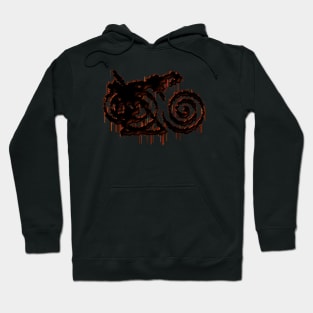 Dark Orange Black Form Hoodie